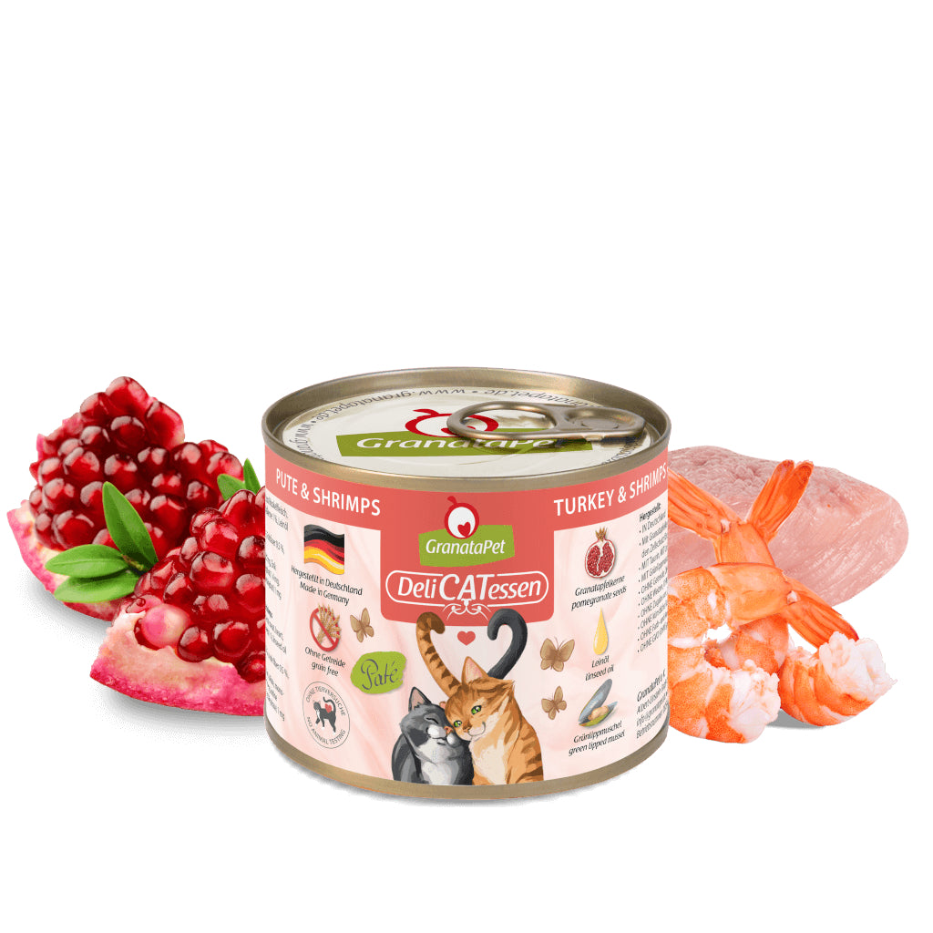 GranataPet DeliCATessen Turkey & Shrimp Cat Wet Food Complete Balanced Meal Made in Germany