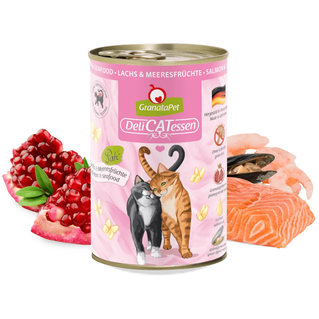 GranataPet DeliCATessen Salmon & Seafood Cat Wet Food Complete Balanced Meal Made in Germany