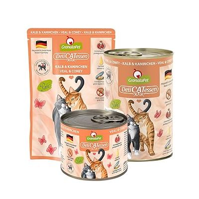 GranataPet DeliCATessen Calf & Rabbit Cat Wet Food Complete Balanced Meal Made in Germany