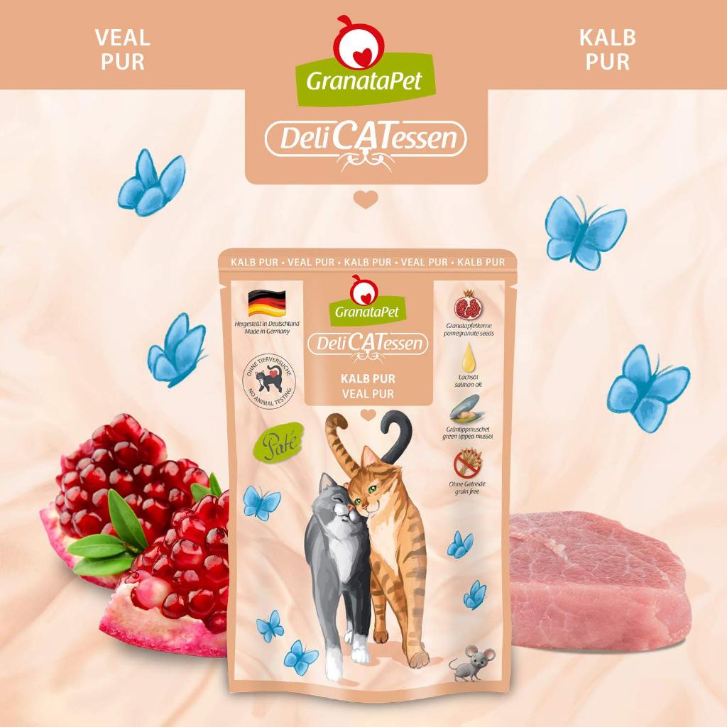 GranataPet DeliCATessen Veal Pure Beef Cat Wet Food Complete Balanced Meal Made in Germany