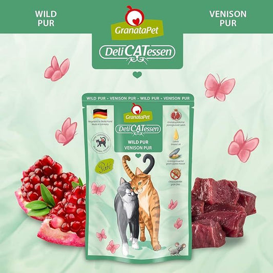 GranataPet DeliCATessen Wild PURE Venison Cat Wet Food Complete Balanced Meal Made in Germany