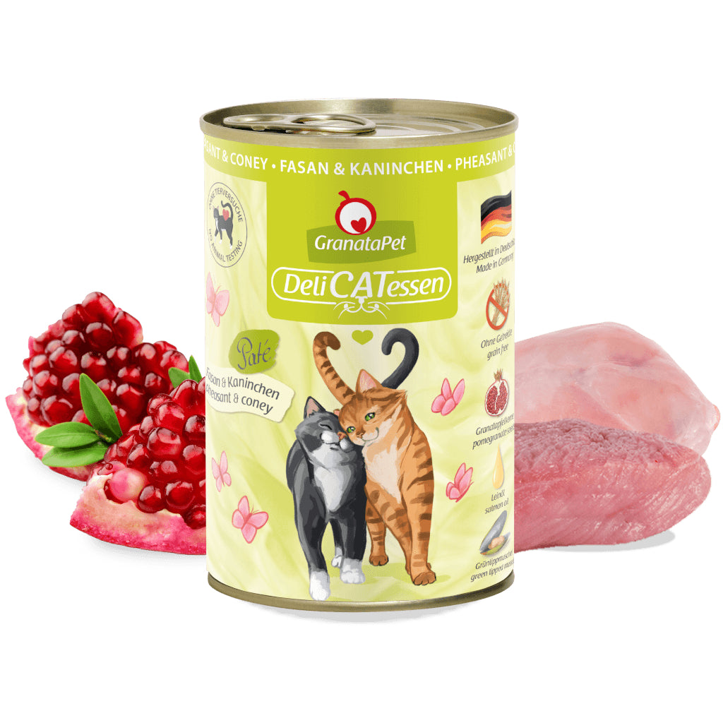 GranataPet DeliCATessen Pheasant & Rabbit Cat Wet Food Complete Balanced Meal Made in Germany