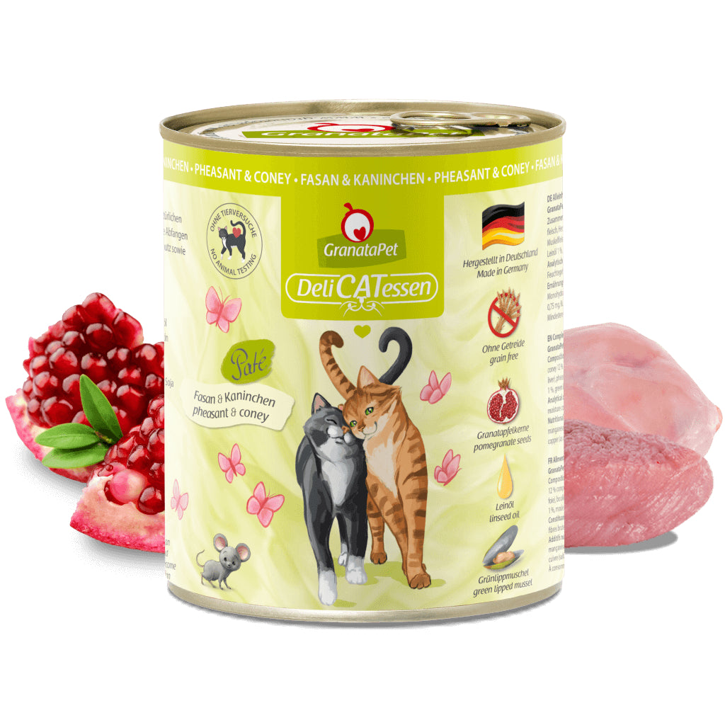 GranataPet DeliCATessen Pheasant & Rabbit Cat Wet Food Complete Balanced Meal Made in Germany