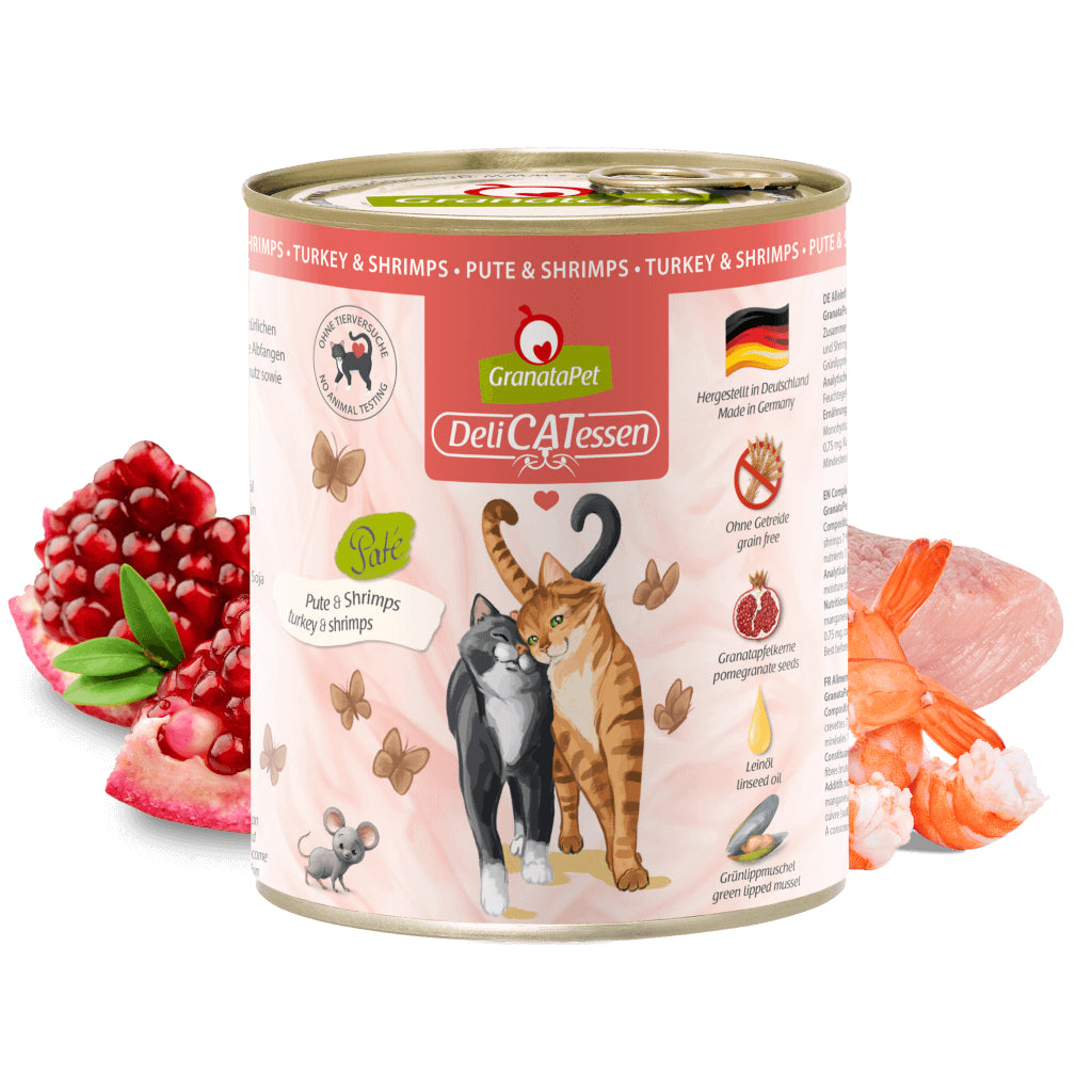 GranataPet DeliCATessen Turkey & Shrimp Cat Wet Food Complete Balanced Meal Made in Germany