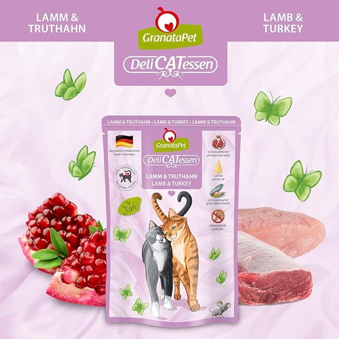 GranataPet DeliCATessen Lamb & Turkey Cat Wet Food Complete Balanced Meal Made in Germany