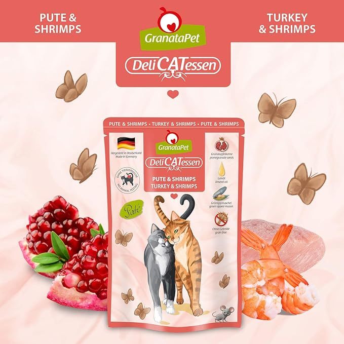 GranataPet DeliCATessen Turkey & Shrimp Cat Wet Food Complete Balanced Meal Made in Germany