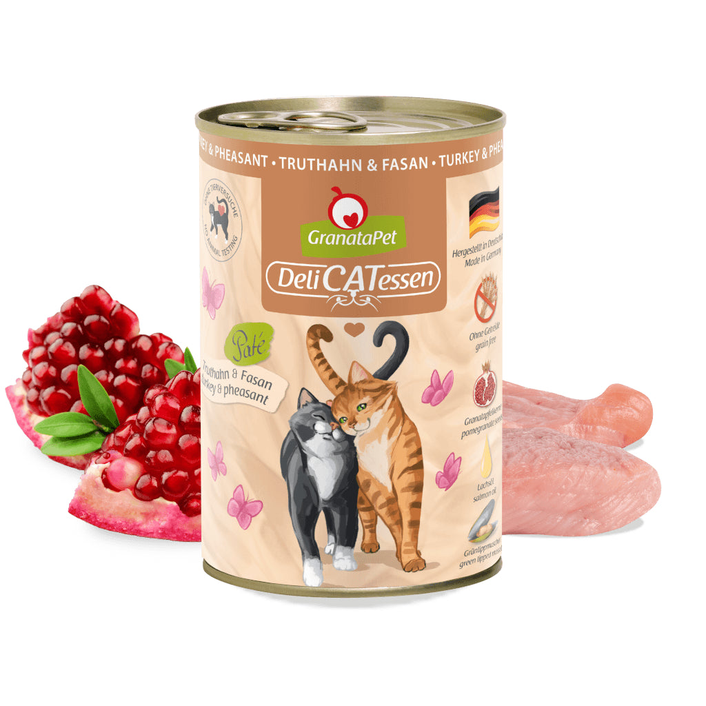 GranataPet DeliCATessen Turkey & Pheasant Cat Wet Food Complete Balanced Meal Made in Germany