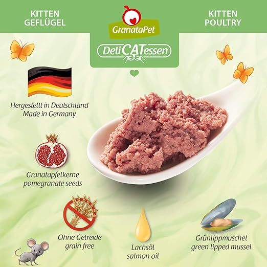 GranataPet DeliCATessen Kitten / Junior Poultry 85g/200g Cat Complete Wet Food Made in Germany