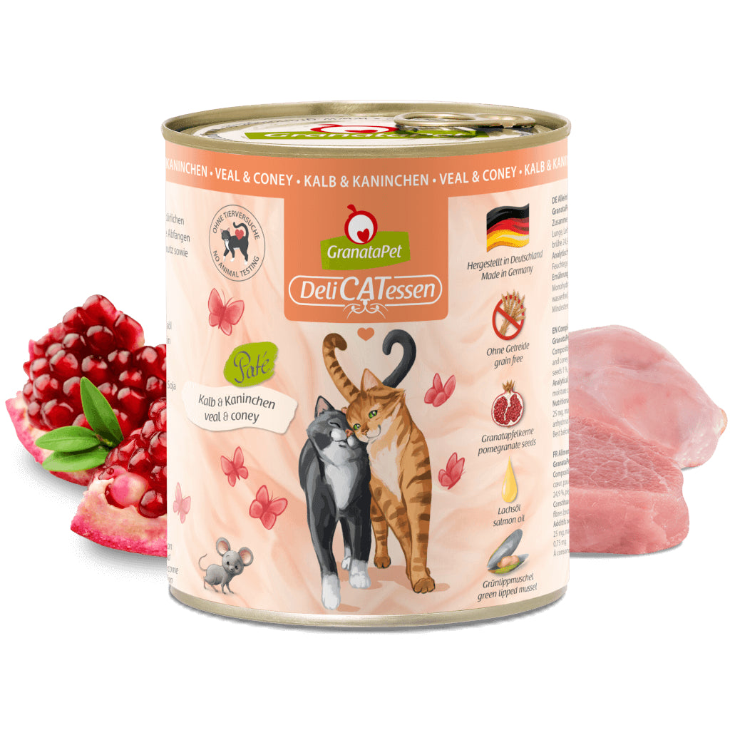 GranataPet DeliCATessen Calf & Rabbit Cat Wet Food Complete Balanced Meal Made in Germany