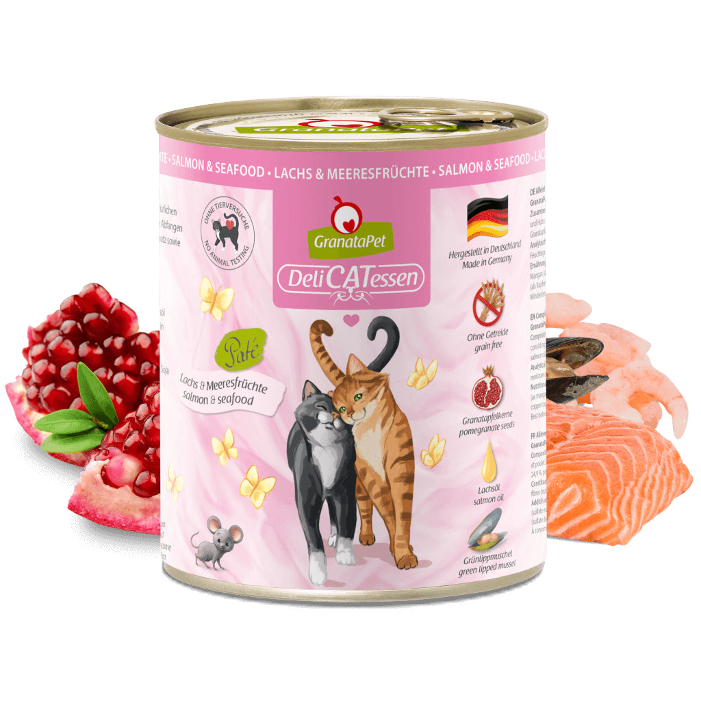 GranataPet DeliCATessen Salmon & Seafood Cat Wet Food Complete Balanced Meal Made in Germany