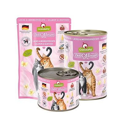 GranataPet DeliCATessen Salmon & Seafood Cat Wet Food Complete Balanced Meal Made in Germany