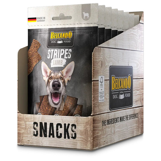 Belcando Stripes Lamb 8*70g Dog Snack Treat Made in Germany Air-Dried