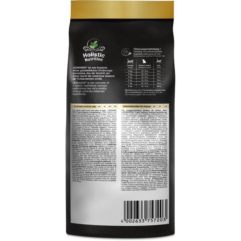 Leonardo Cat Dry Food Fresh Meat Fresh Salmon Made in Germany 0.25kg 1.5kg Grain Free