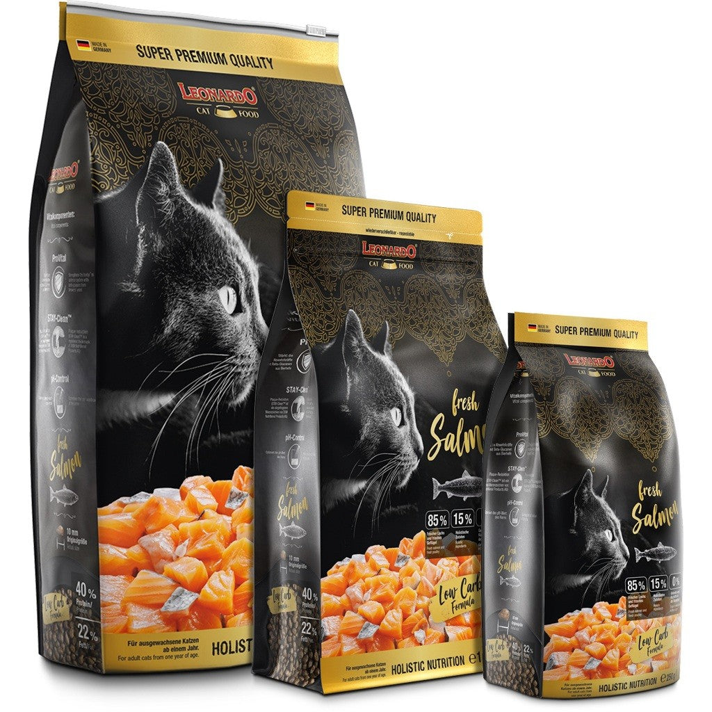 Leonardo Cat Dry Food Fresh Meat Fresh Salmon Made in Germany 0.25kg 1.5kg Grain Free