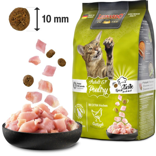 Leonardo Cat Dry Food Recipe without Grain Adult GF Poultry Made in Germany Grain Free 0.3kg 1.8kg