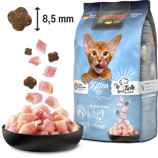 Leonardo Cat Dry Food Recipe without Grain Kitten GF Made in Germany Grain Free 0.3kg/1.8kg