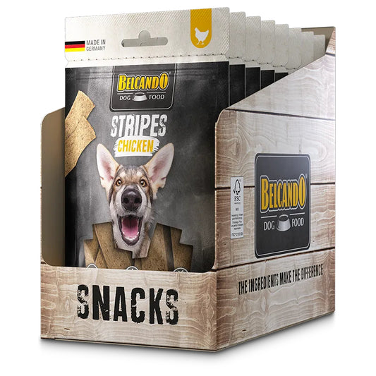 Belcando Stripes Chicken 8 x 70g Dog Snack Treat Made in Germany Air-Dried