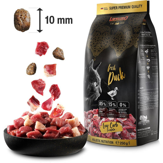 Leonardo Cat Dry Food Fresh Meat Fresh Duck Made in Germany 0.25kg 1.5kg Grain Free