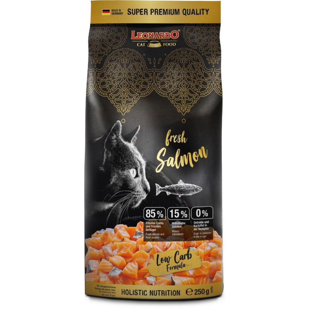 Leonardo Cat Dry Food Fresh Meat Fresh Salmon Made in Germany 0.25kg 1.5kg Grain Free