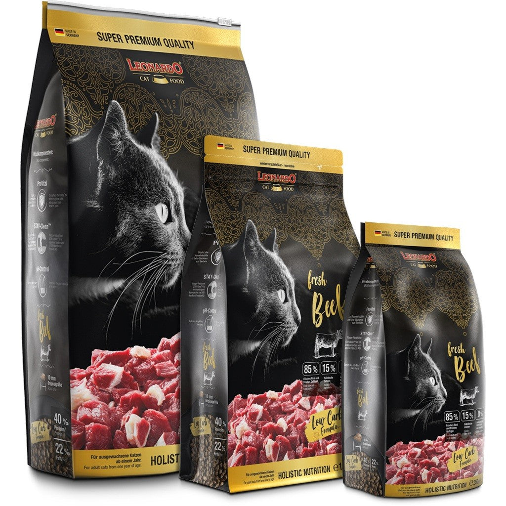 Leonardo Cat Dry Food Fresh Meat Fresh Beef Made in Germany 0.25kg 1.5kg Grain Free