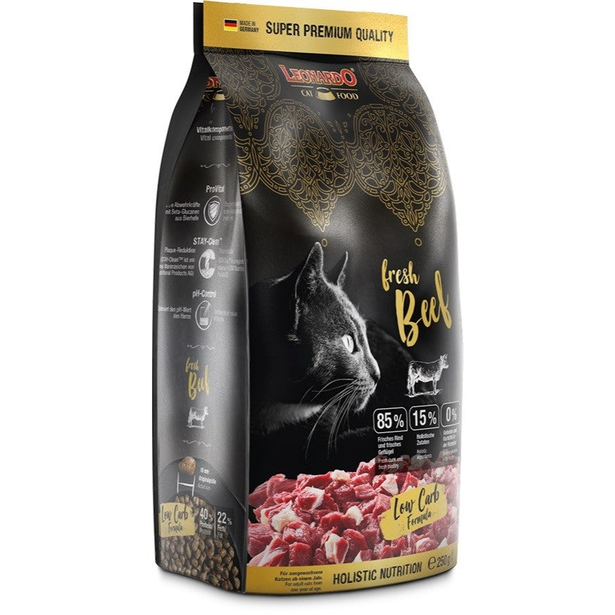 Leonardo Cat Dry Food Fresh Meat Fresh Beef Made in Germany 0.25kg 1.5kg Grain Free