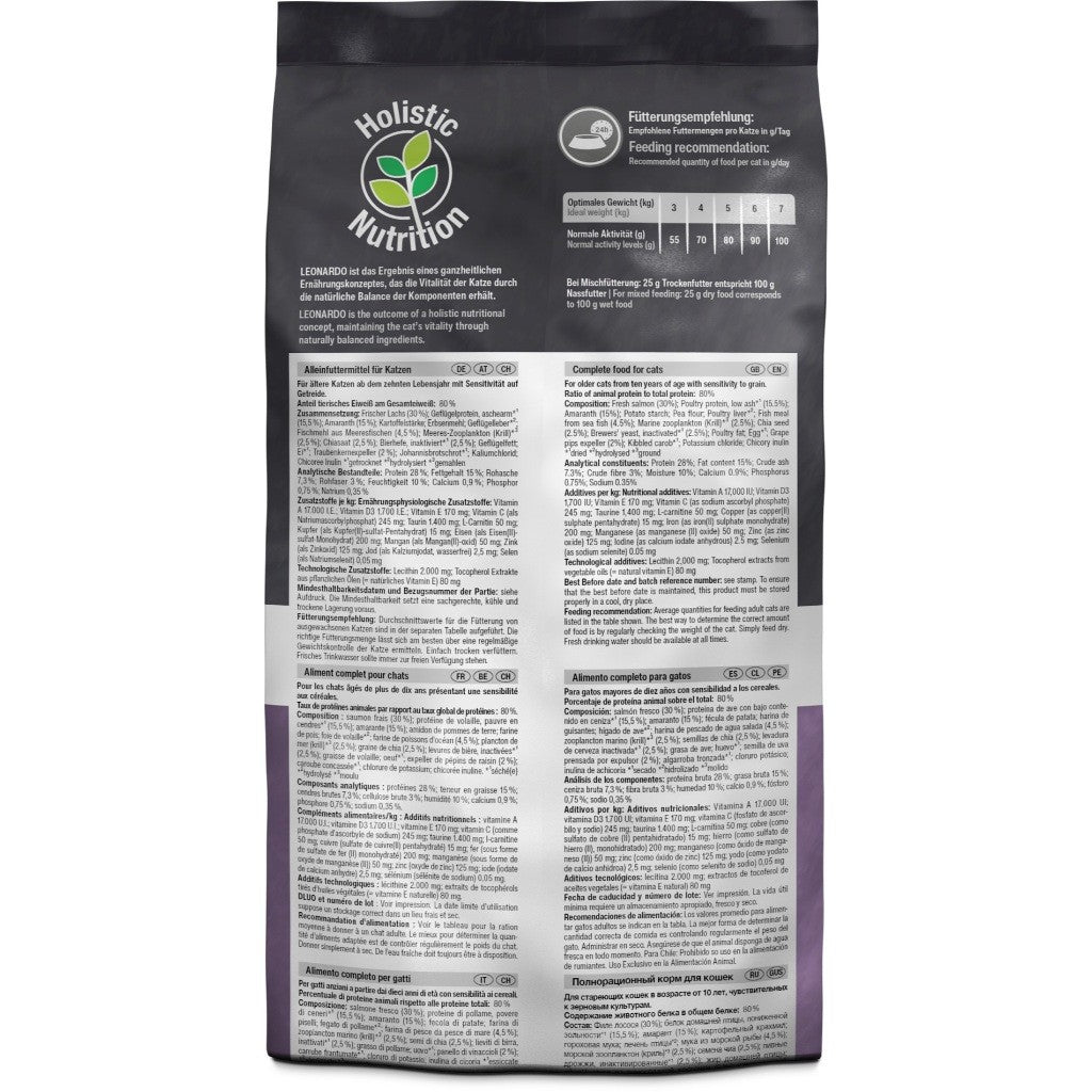 Leonardo Cat Dry Food Recipe without Grain Senior GF Made in Germany Grain Free 0.3kg/1.8kg