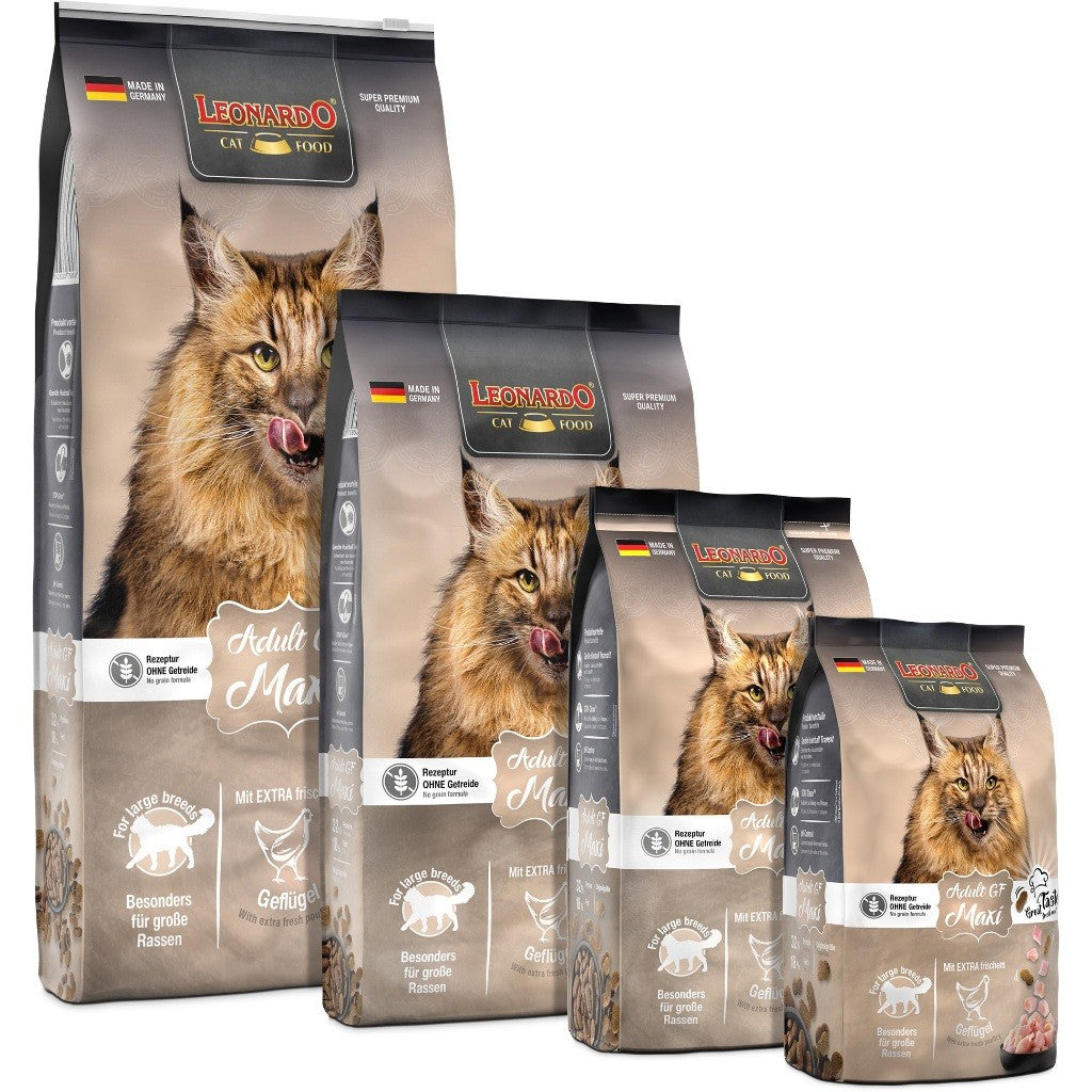 Leonardo Cat Dry Food Recipe without Grain Adult GF Maxi Made in Germany Extra Fresh Poultry 0.3/1.8kg Grain Free