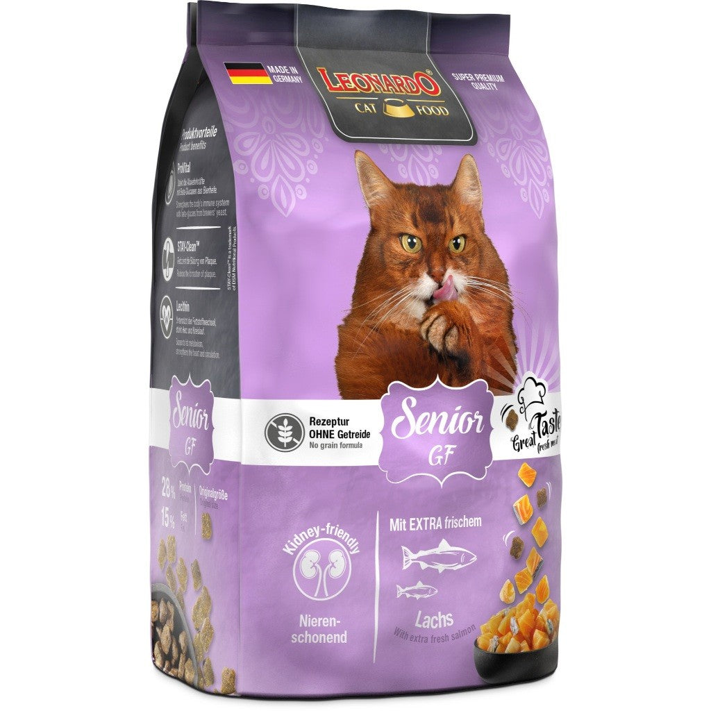 Leonardo Cat Dry Food Recipe without Grain Senior GF Made in Germany Grain Free 0.3kg/1.8kg