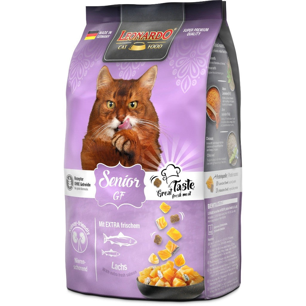 Leonardo Cat Dry Food Recipe without Grain Senior GF Made in Germany Grain Free 0.3kg/1.8kg