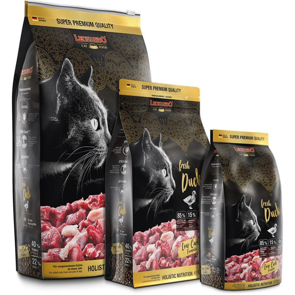 Leonardo Cat Dry Food Fresh Meat Fresh Duck Made in Germany 0.25kg 1.5kg Grain Free