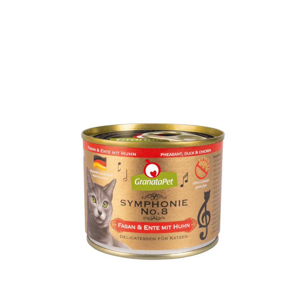 GranataPet Symphonie No. 8 pheasant and duck with chicken 6 x 200g Wet Food for Cat Made in Germany