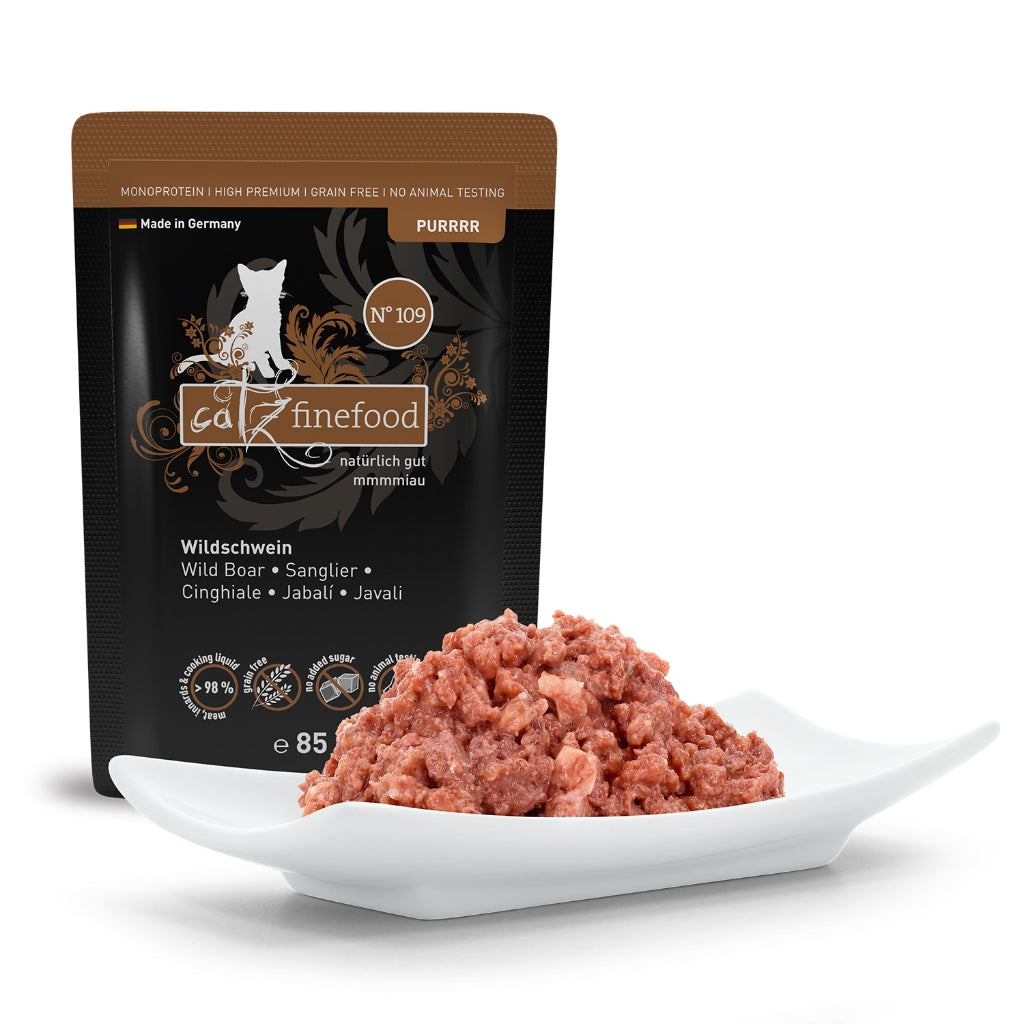 Catz finefood® PURRRR N° 109 - Wild Boar Bundle Set Cat Completed Food Sensitive
