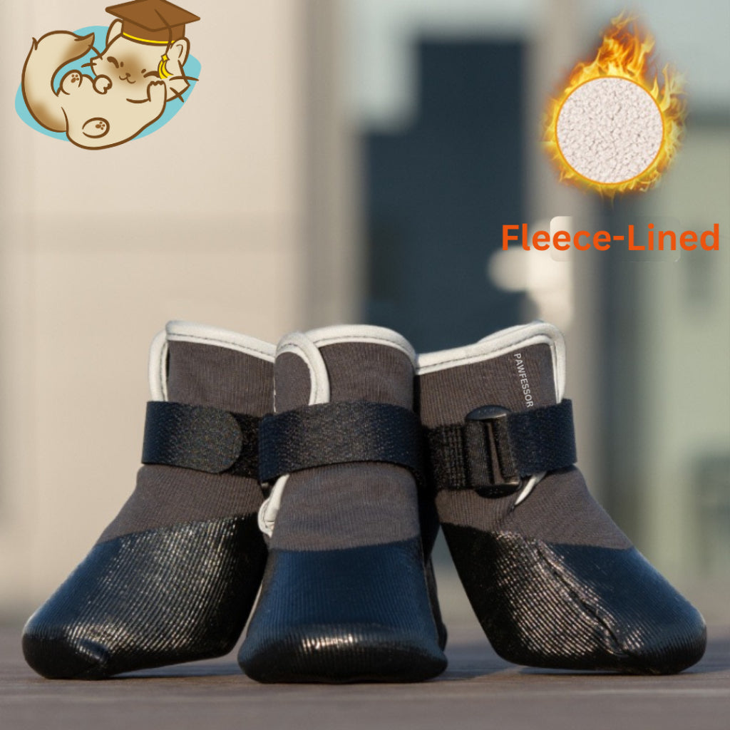PAWFESSOR Spring/Autumn Fleece-Lined Dog Walking Running Shoes Boots Waterproof City Outdoor