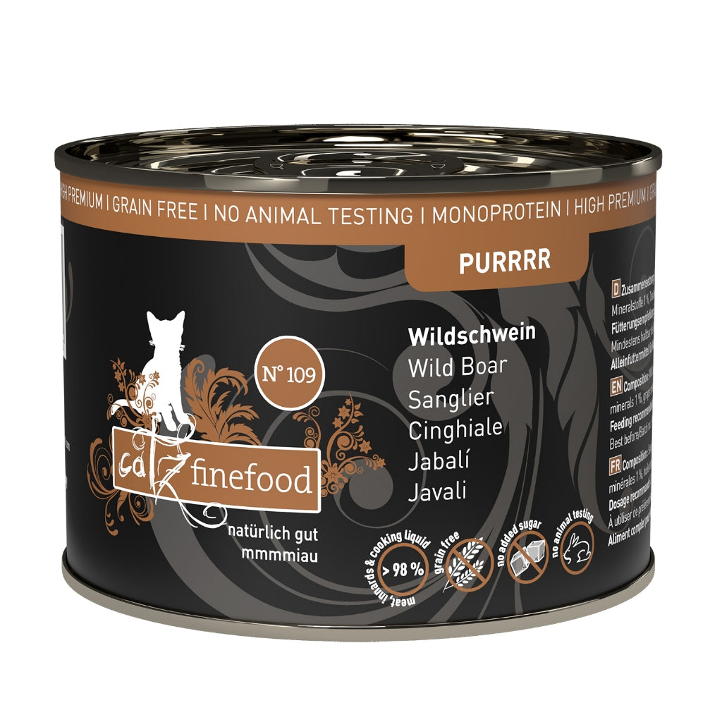 Catz finefood® PURRRR N° 109 - Wild Boar Bundle Set Cat Completed Food Sensitive