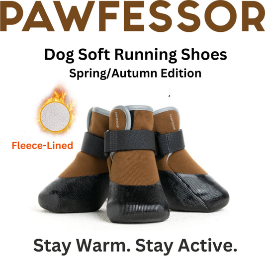 PAWFESSOR Spring/Autumn Fleece-Lined Dog Walking Running Shoes Boots Waterproof City Outdoor