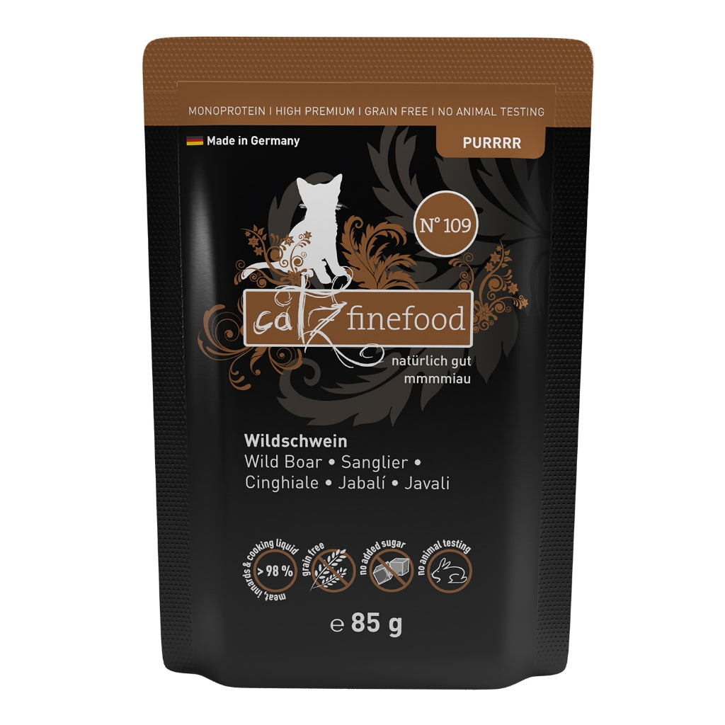 Catz finefood® PURRRR N° 109 - Wild Boar Bundle Set Cat Completed Food Sensitive