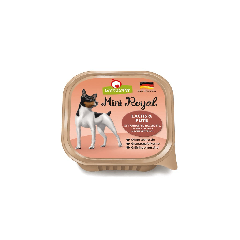 [SG Stock] GranataPet Dog Food Mini Royal Salmon & Turkey 150g Wet Balanced Food Made in Germany