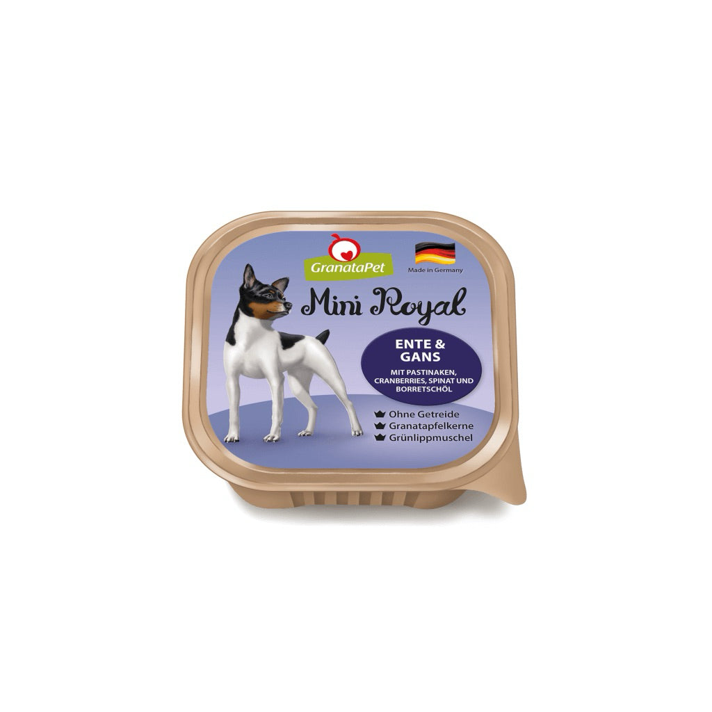 [SG Stock] GranataPet Dog Food Mini Royal Duck & Goose 150g Wet Balanced Food Made in Germany