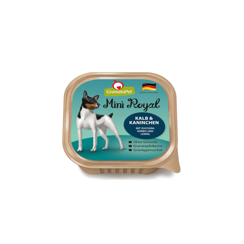 [SG Stock] GranataPet Dog Food Mini Royal Veal & Rabbit 150g Wet Balanced Food Made in Germany