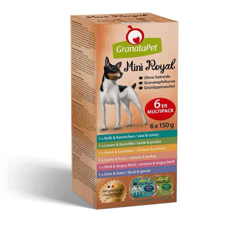 [SG Stock] GranataPet Dog Food Mini Royal Mixed Pack (6 in 1) 150g Wet Balanced Food Made in Germany