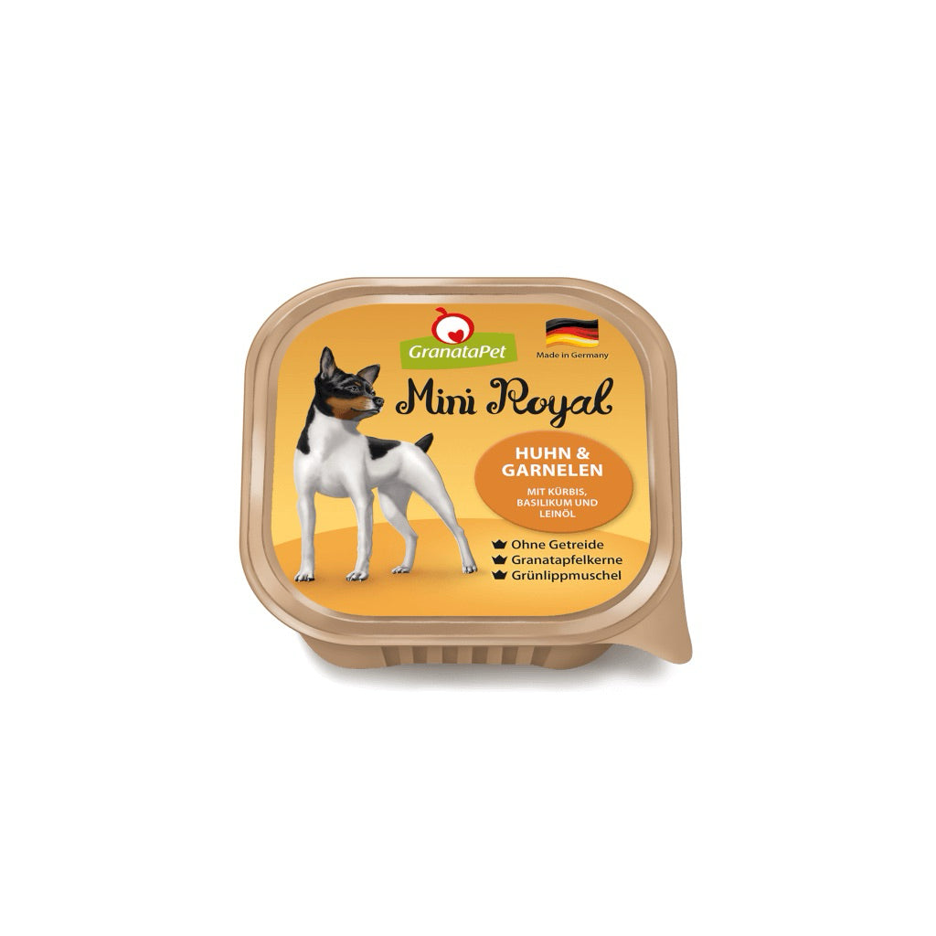 [SG Stock] GranataPet Dog Food Mini Royal Chicken & Prawns 150g Wet Balanced Food Made in Germany